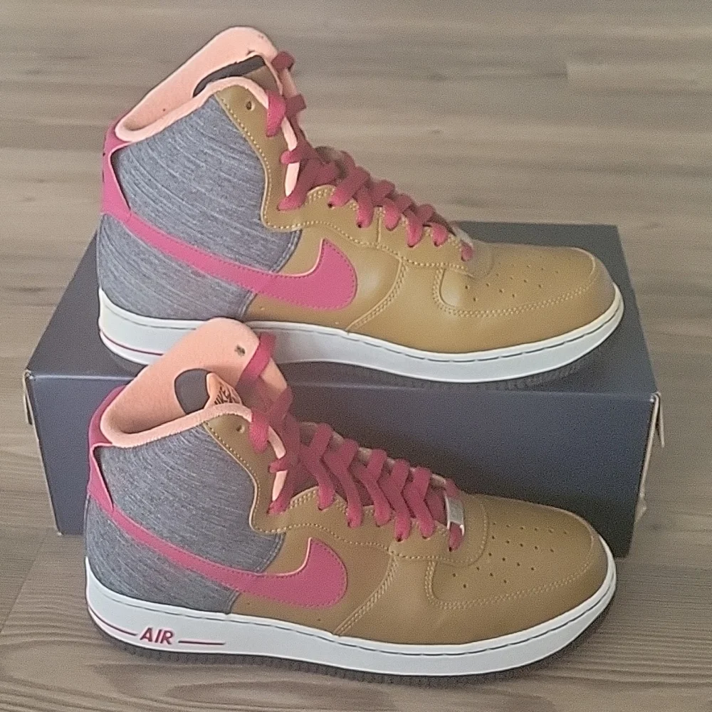 Nike Air Force 1 High '07 Ale Brown/Noble Red/Denim Leather Sneaker - Picture 2 of 9